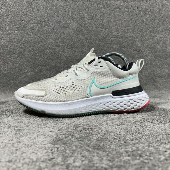 Nike React Miler 2 CW7121-004 Mens Size 7.5 Gray White Teal Running Shoes Used main image 4